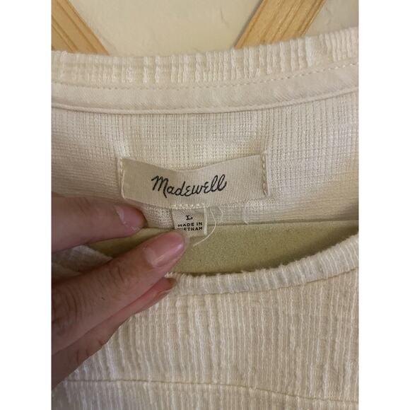 Madewell Top Women's Large White Skylark Cold-Shoulder Short Sleeve - Picture 3 of 8